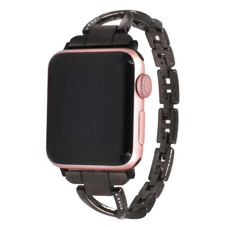 Apple Watch Band X-Type Stainless Steel with Diamonds