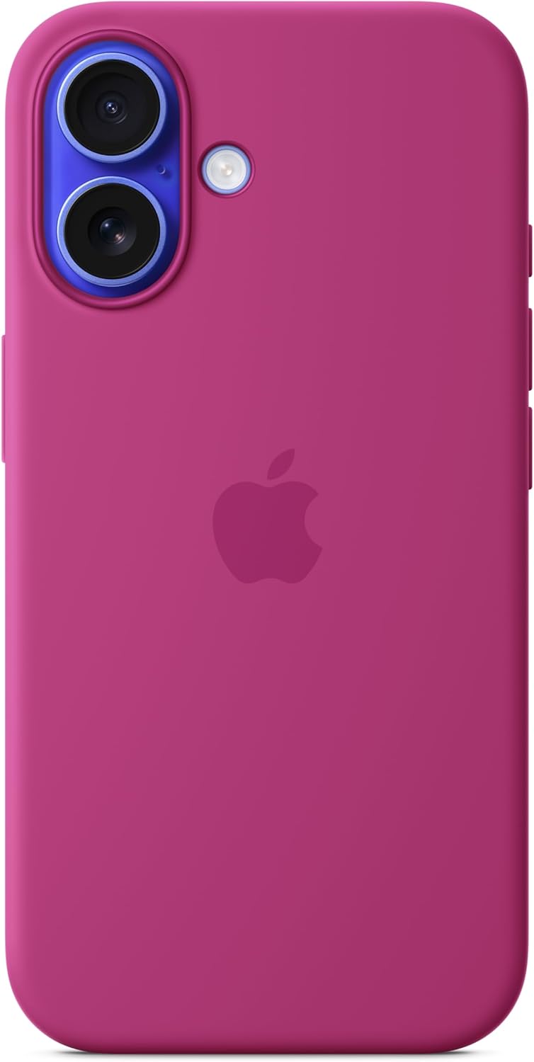 Apple iPhone 16 Silicone Case with MagSafe and Camera Control: Lightweight Phone Case, Wireless Charging Compatible, Smooth Matte Finish; Fuchsia