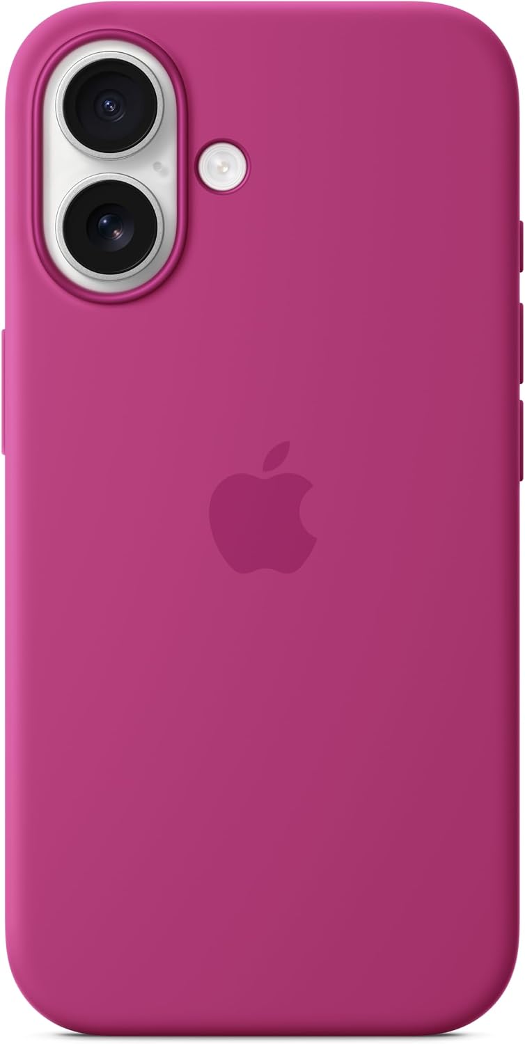 Apple iPhone 16 Silicone Case with MagSafe and Camera Control: Lightweight Phone Case, Wireless Charging Compatible, Smooth Matte Finish; Fuchsia